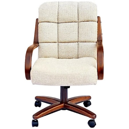 Dining Chair with Casters and Memory Foam