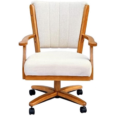 Dining Chair with Casters and Memory Foam