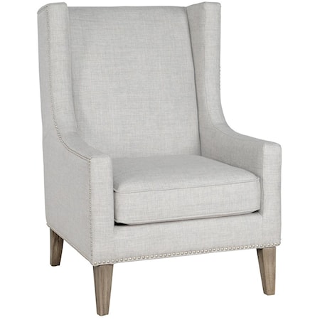 CONTEMPORARY WING BACK UPHOLSTERED CHAIR