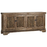 AMITA 4DR SIDEBOARD BROWN STONE