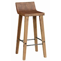 Practical Low Back Bar Stool with Iron Footrest
