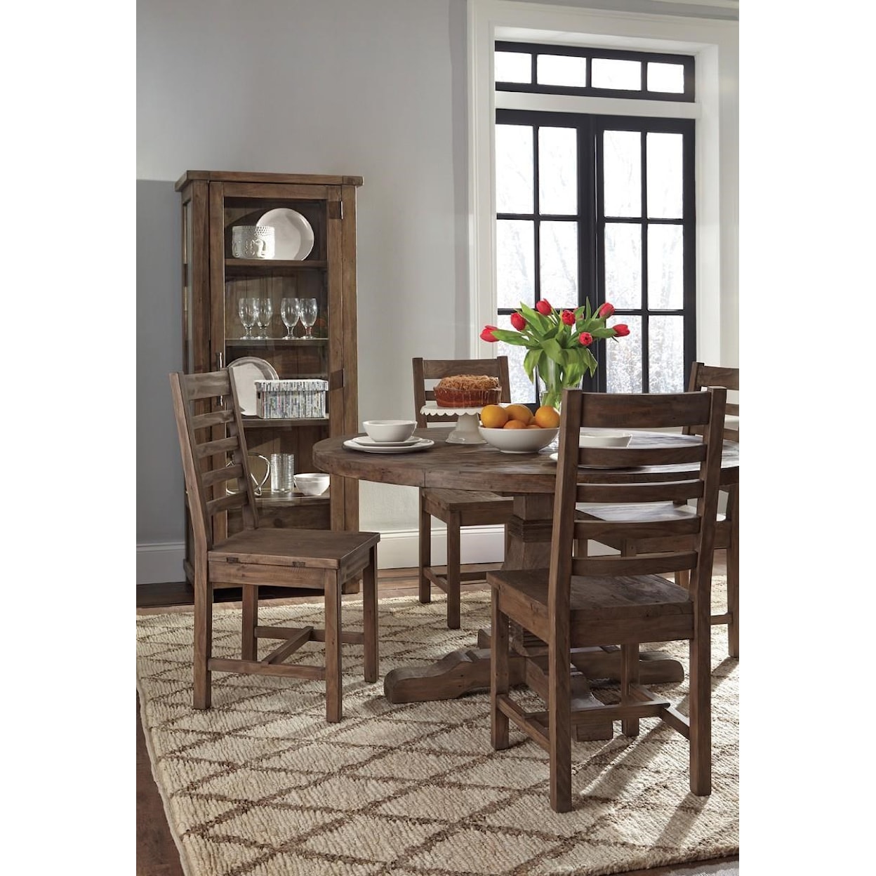 Classic Home Caleb CALEB DINING CHAIR DISTRESSED BROWN