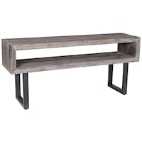 Console Table with Black Metal Base