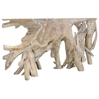 Teak Tree Root Console Table