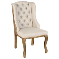 Linen with Button Tufted Wingback Chair
