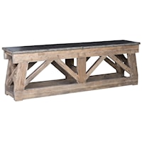 100" Rustic Reclaimed Pine Topped with Bluestone Console Table