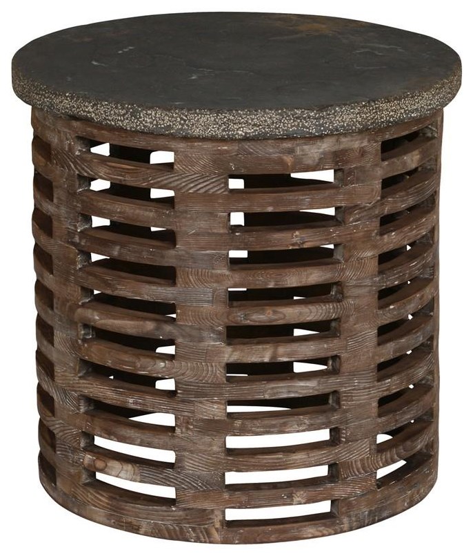 End Table with Stone Top