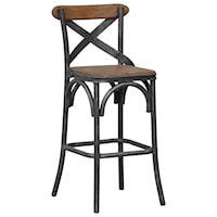 Antique Metal Frame Counter Stool