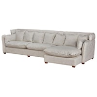 Leona Beige Sectional with Right Arm Facing Chaise 134W × 60D × 37H