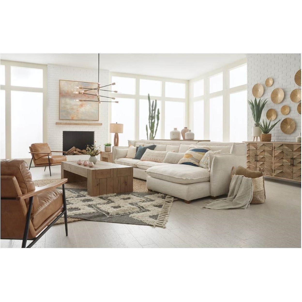 Classic Home Sectionals Leona Sectional with Chaise