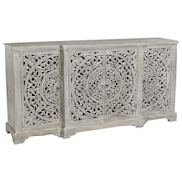 Harmony Breakfront Vintage Gray Sideboard