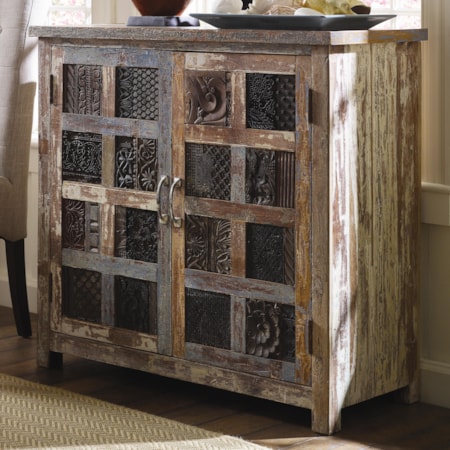 Vintage Print Block Cabinet