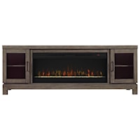 76" Media Mantel with Fireplace and Adjustable Shelves