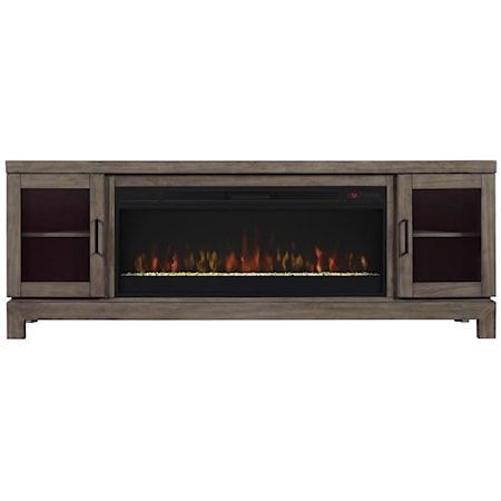 76" Media Mantel with Fireplace and Adjustable Shelves