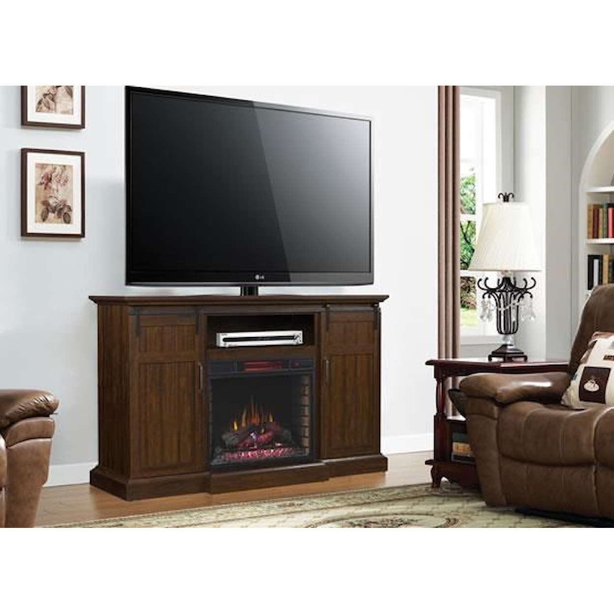 ClassicFlame Manning TV Console Mantel & Fireplace Insert  with S