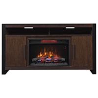 60" Media Mantel with Fireplace and Cord Access Holes