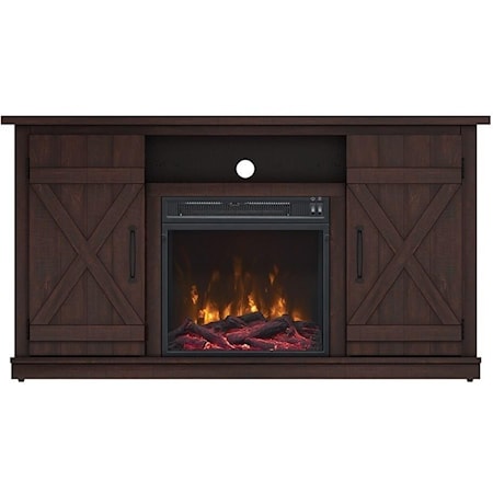 48" Media Mantel with Fireplace and Wire Access Holes