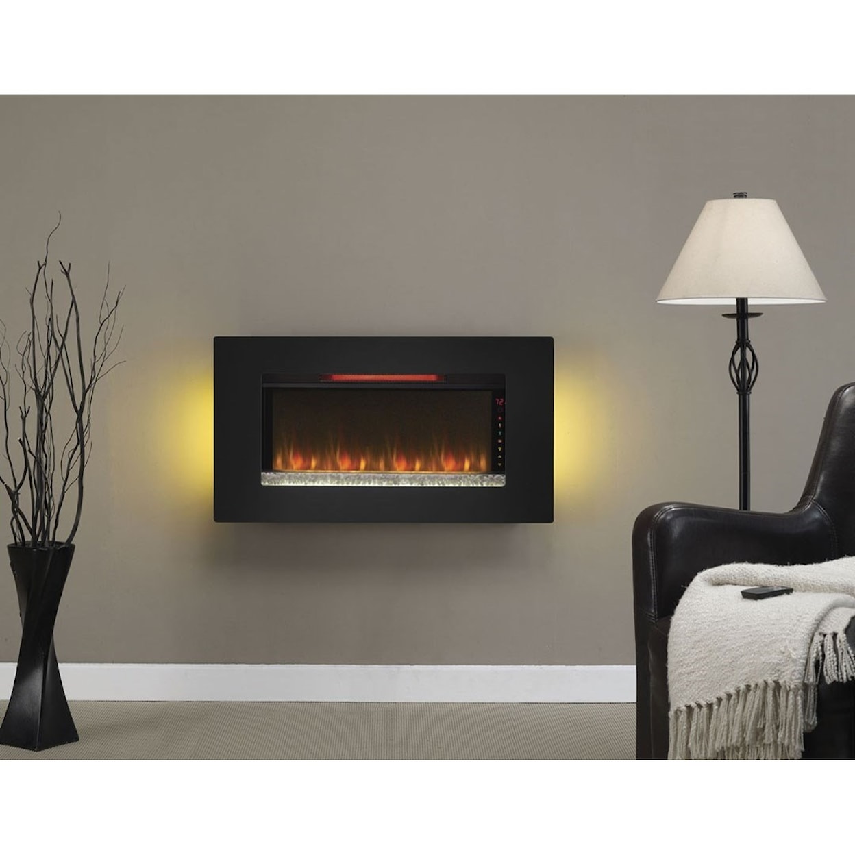ClassicFlame Elysium 36" Wall Hanging Fireplace