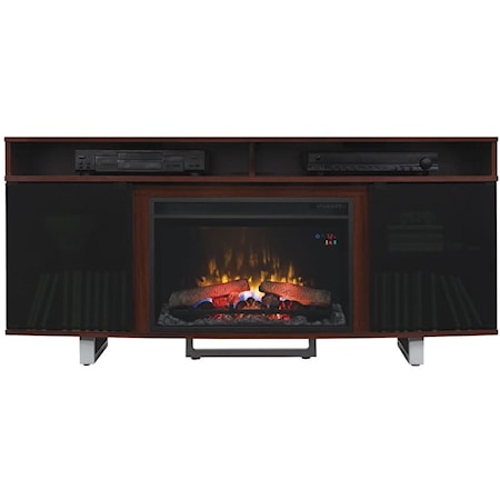 64" Media Mantel with Wire Access Holes