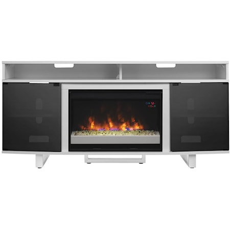 64" Media Mantel with Wire Access Holes