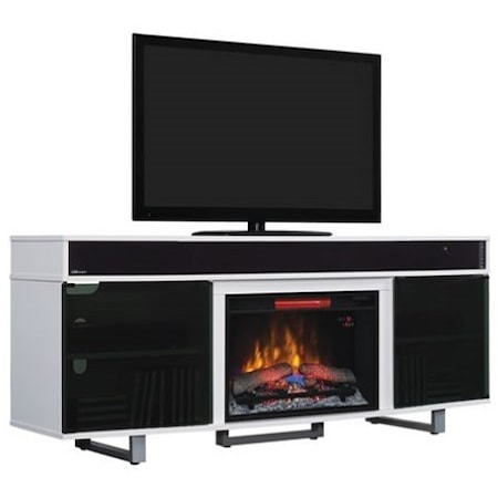 72" Fireplace Media Mantel with Bluetooth Sound Bar