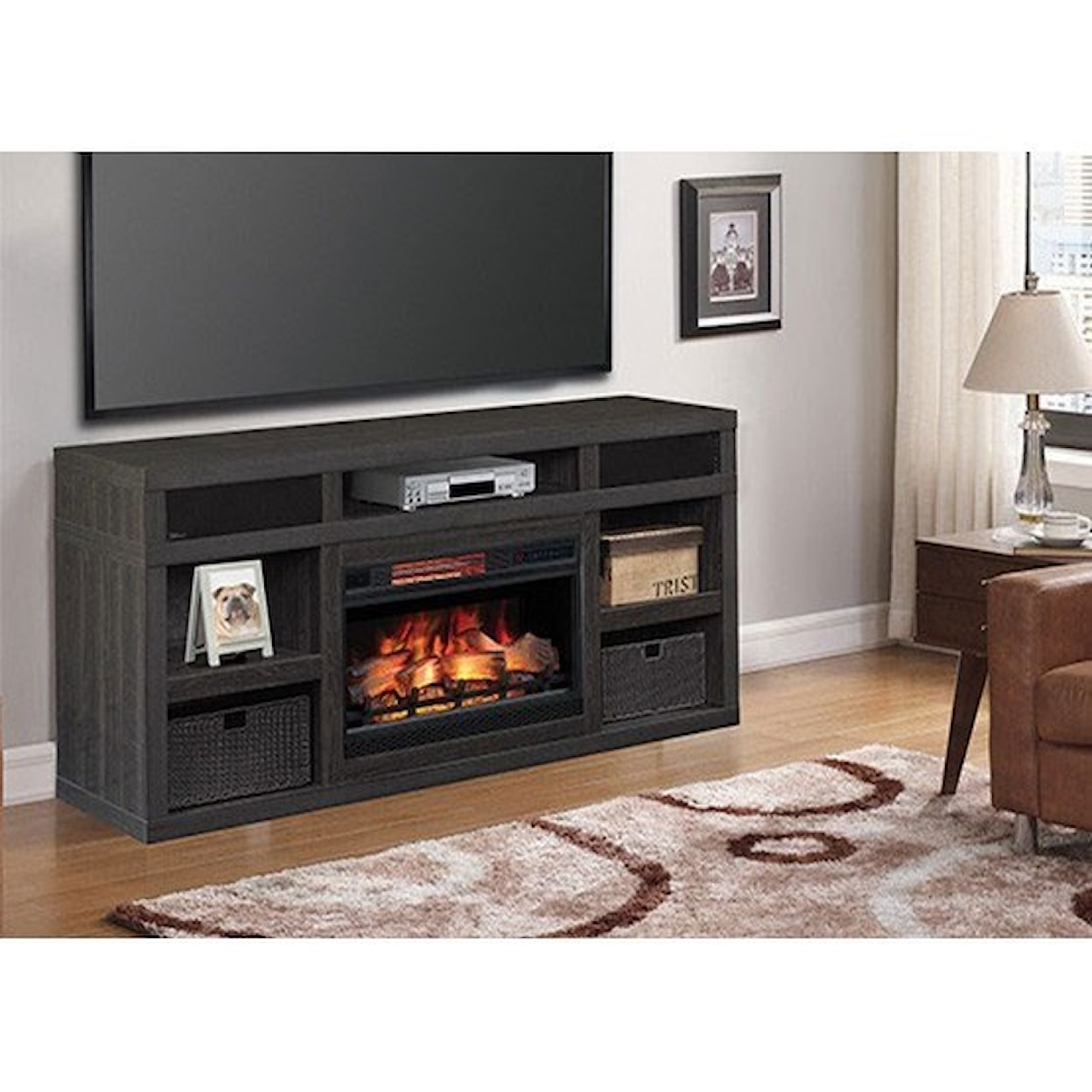 ClassicFlame Greatlin Media Mantel Fireplace with Speakers