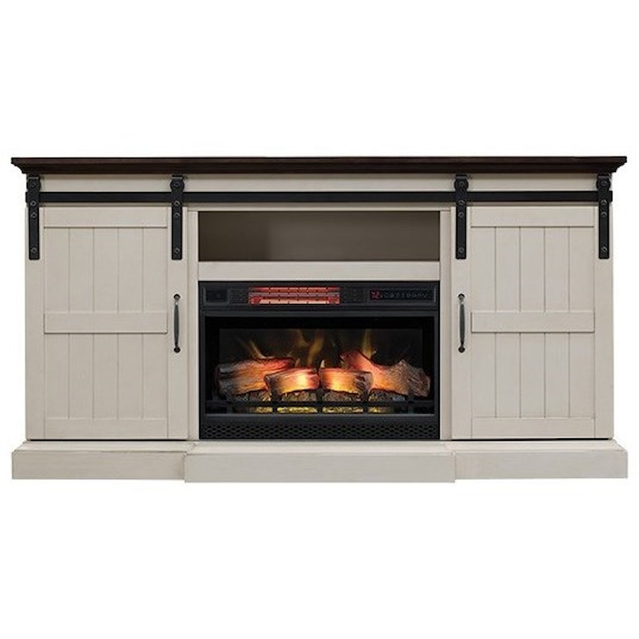 ClassicFlame Hogan CF Barn Door Media Mantel Fireplace