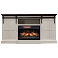 Barn Door Media Mantel Fireplace