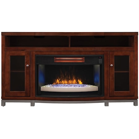 66" Media Mantel with Partitioned Media Shelf