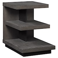  Contemporary Side Table with 3-Tier Shelves