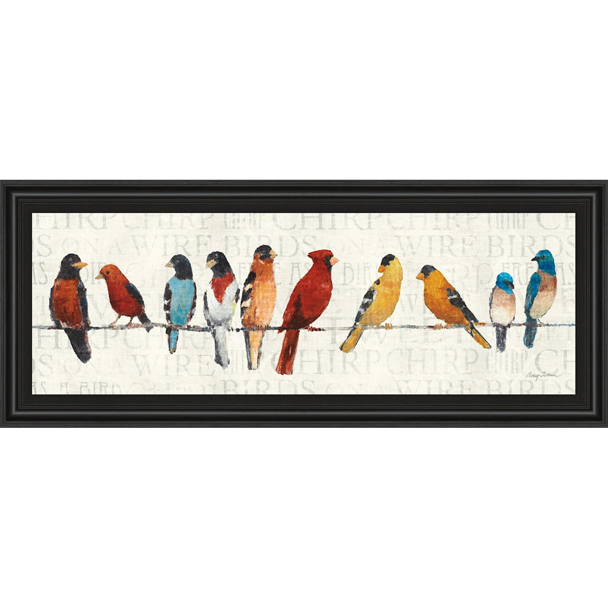 Classy Art Art Birds on a Wire - Framed