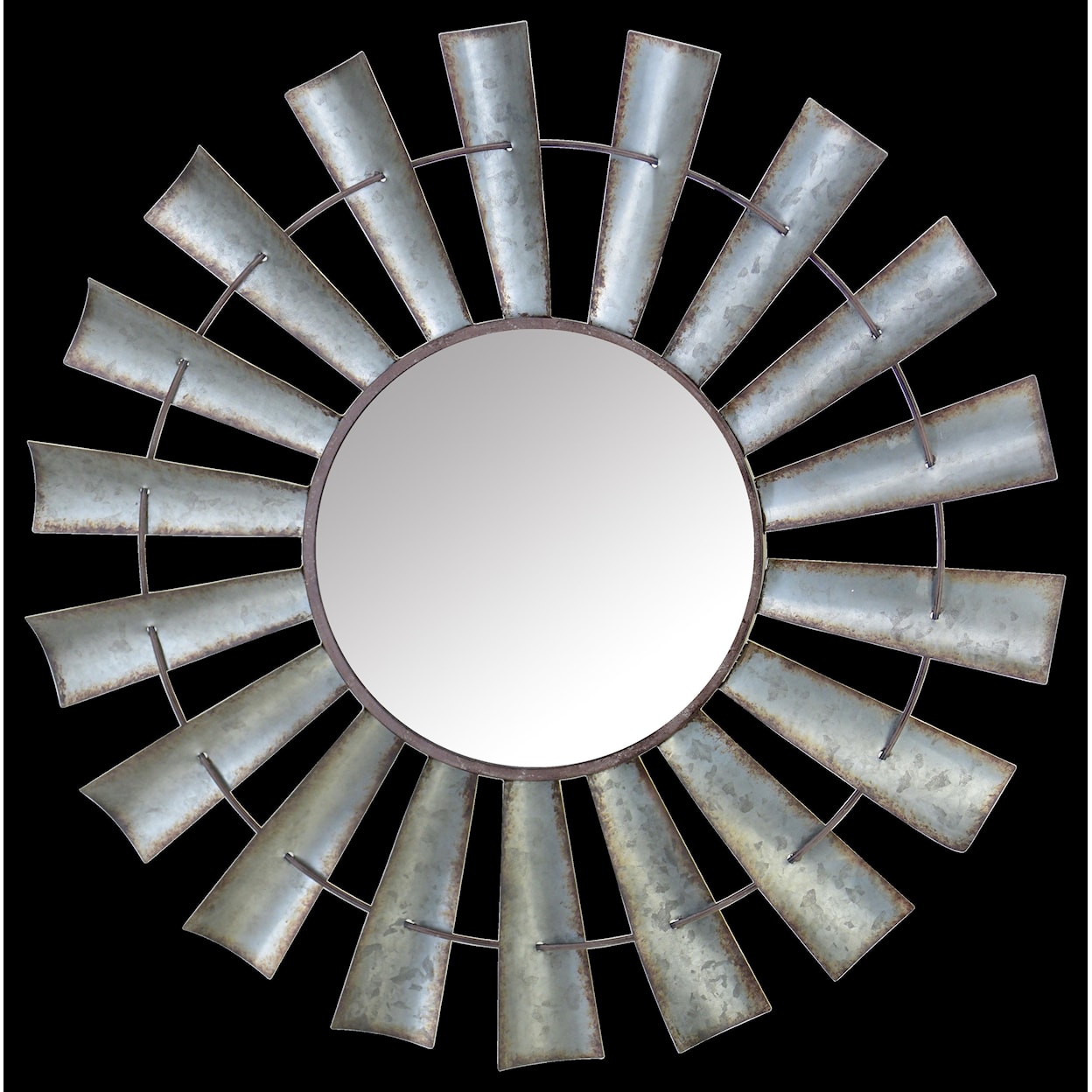 Classy Art Art Windmill Metal Wall Mirror