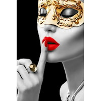 Gold Masquerade - Floating Tempered Glass Wall Art