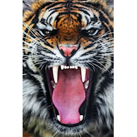 Roaring Tiger - Floating Tempered Glass  Wall Art