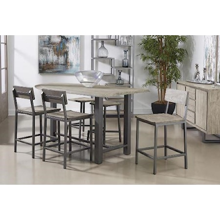 Counter Height Dining Table and Stool