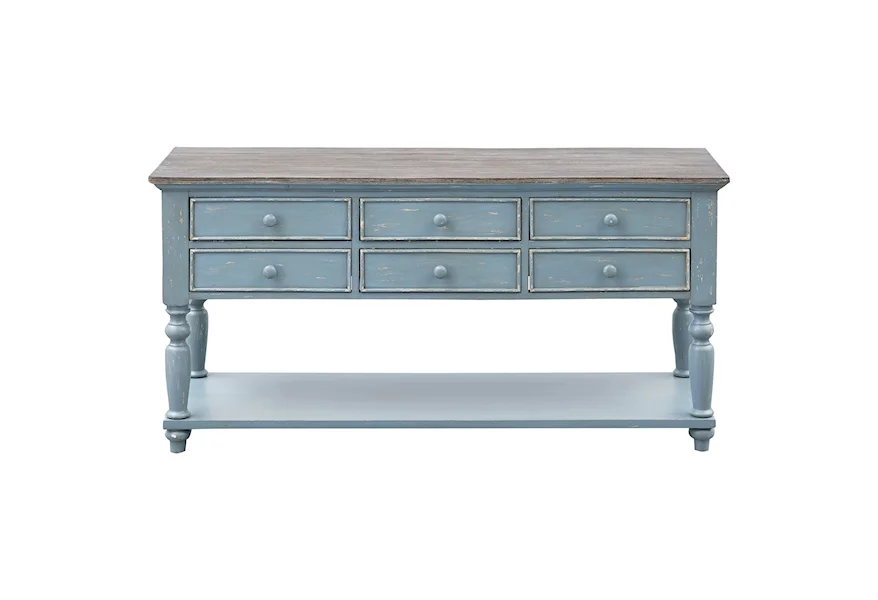 Bar Harbor II 6-Drawer Console Table by C2C at Walker's Furniture