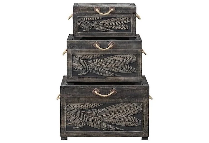 Pieces in Paradise Set of Three Nesting Trunks by Coast2Coast Home at Belpre Furniture
