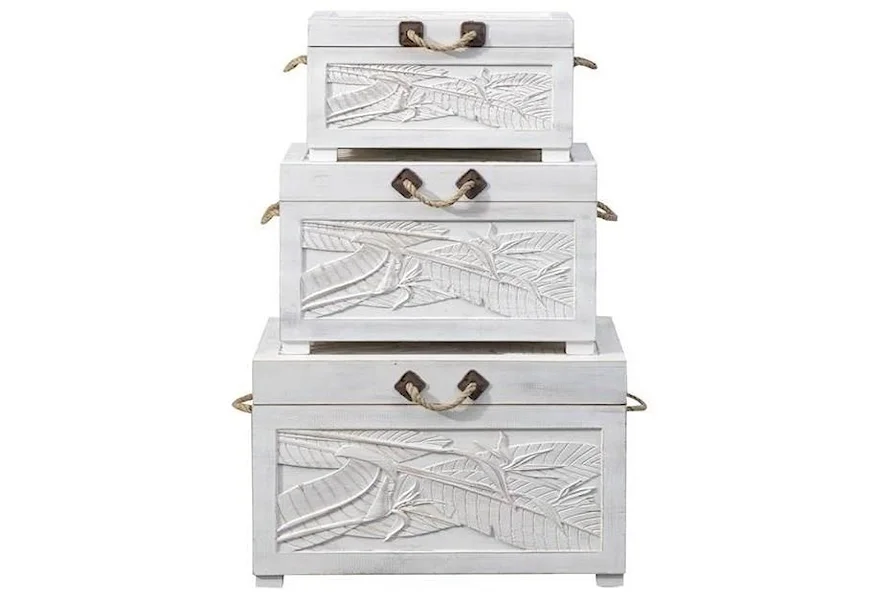 Pieces in Paradise Set of Three Nesting Trunks by Coast2Coast Home at Fashion Furniture