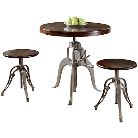 3-Piece Adjustable Pub Table and Chair Set