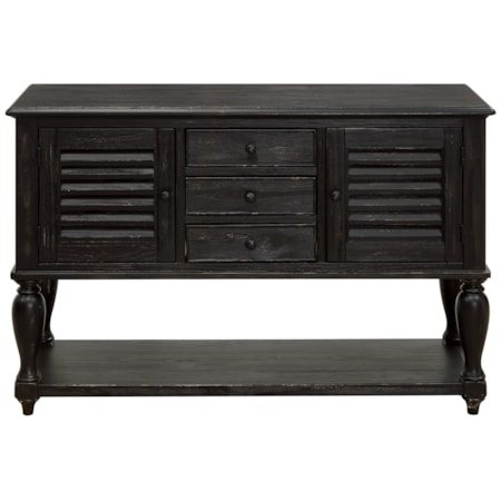 Three Drawer Two Door Console