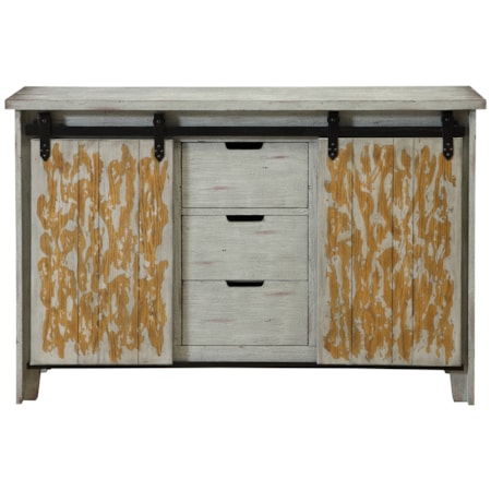 Two Sliding Door Three Drawer Credenza