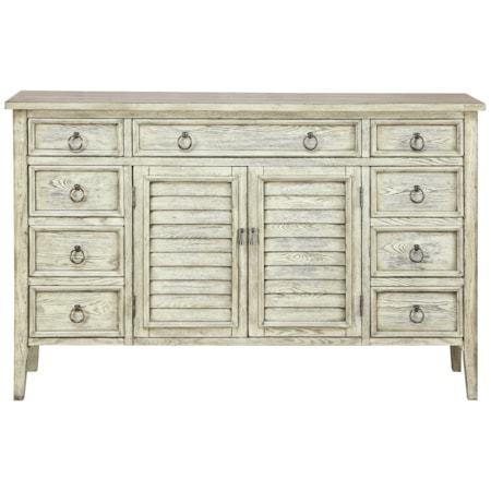 Nine Drawer Two Door Credenza
