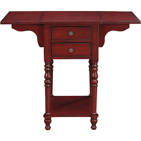 Drop Leaf Two Drawer Accent Table