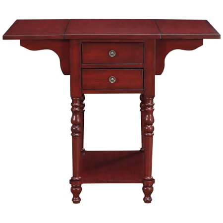 Drop Leaf Two Drawer Accent Table