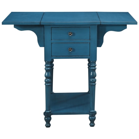 Drop Leaf Two Drawer Accent Table