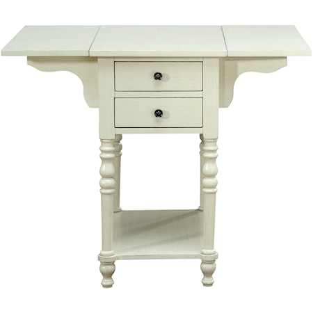 Drop Leaf Two Drawer Accent Table