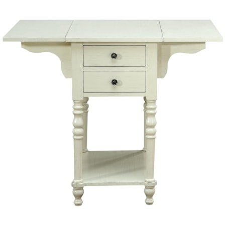 Drop Leaf Two Drawer Accent Table