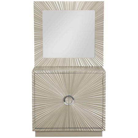 Two Door Cabinet and Mirror Set