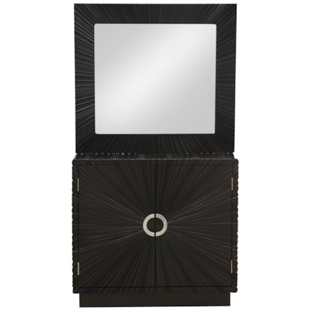 Two Door Cabinet and Mirror Set
