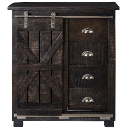 Four Drawer 1 Sliding Door Cabinet